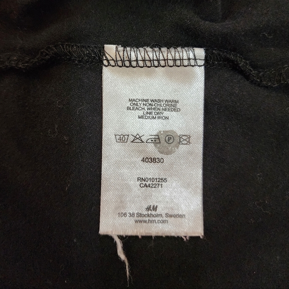 Divided by H&M Black casual flare dress 3/4 puff sleeves size 8 cotton blend - Picture 12 of 13